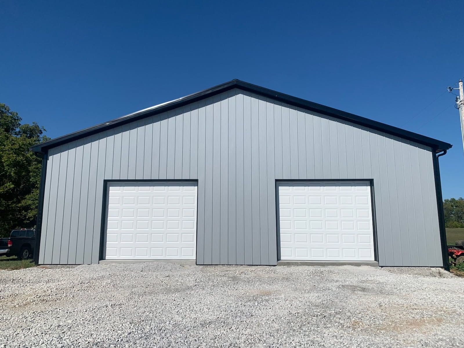 Project Vinyl Back Insulated Garage Doors for Modern Pole Barn image